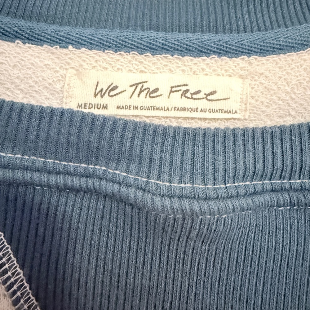 Free People We The Free Classic Crew Colorblock Sweatshirt In Tea Combo Size Med - Picture 2 of 7